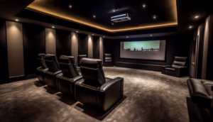 luxury movie theater with modern design lighting generated by ai 188544 33089